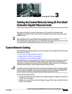 CH A P T E R  3 Cabling the Control Network Using 22-Port Shelf Controller Gigabit Ethernet Cards