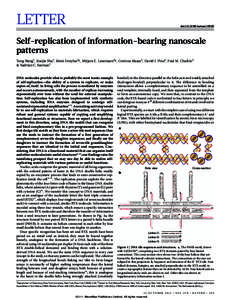 LETTER  doi:[removed]nature10500 Self-replication of information-bearing nanoscale patterns