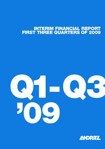 ANDRITZ financial report Q1-Q3 2009