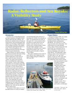 Radar, Reflectors and Sea Kayaks: A Visibility Study Summer 2003 and[removed]Introduction