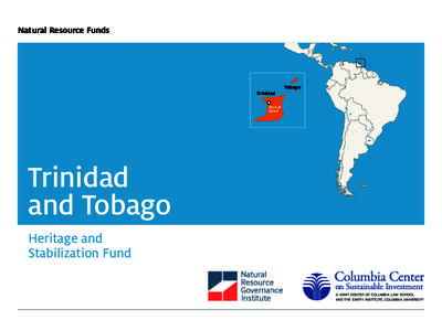 Natural Resource Funds  Tobago Trinidad Port of Spain