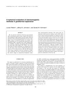 A numerical evaluation of electromagnetic methods in geothermal exploration