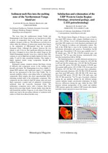 962  Goldschmidt Conference Abstracts Sediment melt flux into the melting zone of the Northernmost Tonga