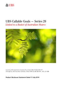 UBS - Callable Goals Series 22 PDS - HSF FOFA mark up
