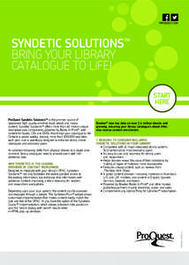 Bowker -  Syndetic Solutions | Catalog (English AU PDF)