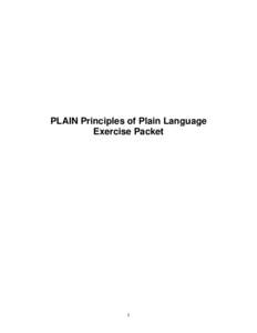 Principles of Plain Language Exercises
