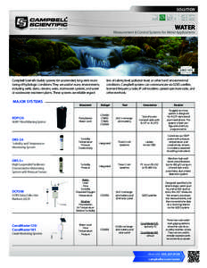 SOLUTION  WATER Measurement & Control Systems for Water Applications