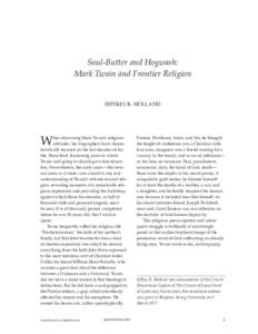 Soul-Butter and Hogwash: Mark Twain and Frontier Religion