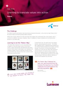 Case Study  Learning to translate values into action Telenor  The Challenge