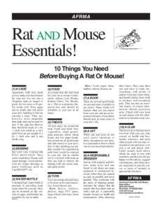 AFRMA  Rat AND Mouse Essentials!  Drawing by Dean Norton.
