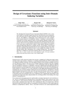 Design of Covariance Functions using Inter-Domain Inducing Variables Felipe Tobar  Center for Mathematical Modeling