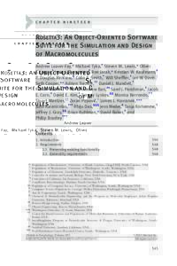 Chapter 19 - Rosetta3: An Object-Oriented Software Suite for the Simulation and Design of Macromolecules
