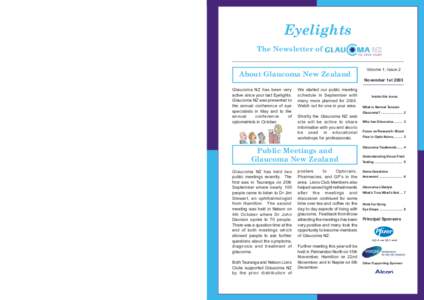 Eyelights The Newsletter of About Glaucoma New Zealand  Volume 1, Issue 2