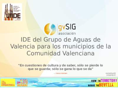 IDE del Grupo de Aguas de Valencia para los municipios de la Comunidad Valenciana 