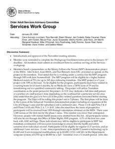 State of Illinois Illinois Department on Aging Older Adult Services Advisory Committee  Services Work Group