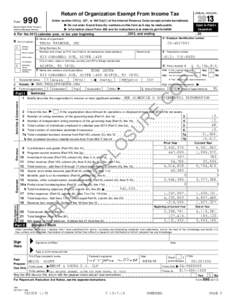 OMB NoReturn of Organization Exempt From Income Tax 990