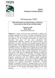NEPS WORKING PAPERS SERIES Working paperTHE DIFFUSION OF ATROCITIES: A SPATIAL ANALYSIS ON THE ROLE OF REFUGEES