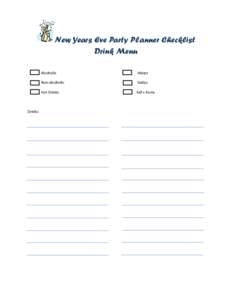 New Years Eve Party Planner Checklist Drink Menu Drinks:  Alcoholic