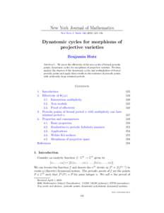 New York Journal of Mathematics New York J. Math–159. Dynatomic cycles for morphisms of projective varieties Benjamin Hutz