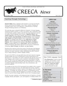 November[removed]CREECA News • 1 Center for Russia, East Europe, and Central Asia  November 2000
