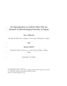 1  2 An Introduction to LaTeX Style File for Journal of Meteorological Society of Japan