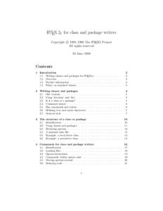 LATEX 2ε for class and package writers c 1995–1998 The LATEX3 Project Copyright All rights reserved 19 June 1998