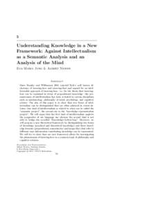 5  Understanding Knowledge in a New Framework: Against Intellectualism as a Semantic Analysis and an Analysis of the Mind