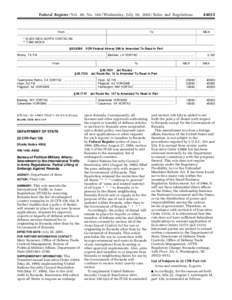 Federal Register / Vol. 68, No[removed]Wednesday, July 30, [removed]Rules and Regulations  From To