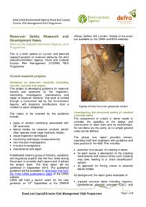 Reservoir Safety Research Development News and  offices, Saffron Hill, London. Details of the event
