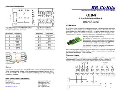Connection Identification  OIB-8 8 line Opto Isolator Board
