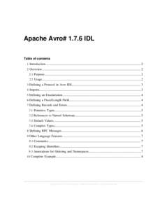 Apache Avro™ 1.7.6 IDL