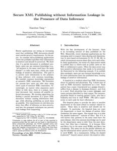 Secure XML Publishing without Information Leakage in the Presence of Data Inference