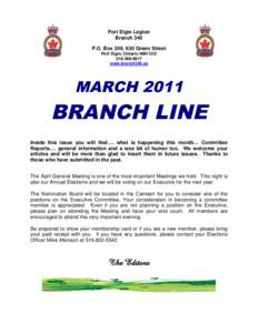 Port Elgin Legion Branch 340 P.O. Box 359, 630 Green Street Port Elgin, Ontario N0H 2C0[removed]www.branch340.ca
