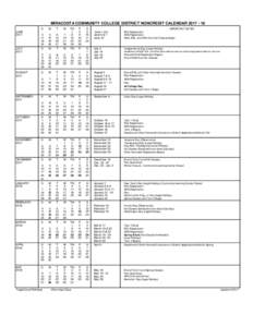 MIRACOSTA COMMUNITY COLLEGE DISTRICT NONCREDIT CALENDARS JUNEJULY