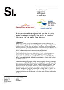 Invitation and Programme Description BLP PA Ship  Baltic Leadership Programme for the Priority