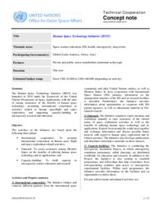 Technical Cooperation  Concept note OOSA/FRT/CN[removed]Title