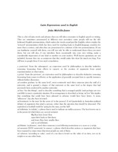 Latin  Expressions used in English