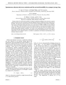 PHYSICAL REVIEW SPECIAL TOPICS - ACCELERATORS AND BEAMS, VOLUME 4, [removed]Spontaneous coherent microwave emission and the sawtooth instability in a compact storage ring U. Arp, G. T. Fraser, A. R. Hight Walker, a