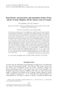 Journal of Fish Biology[removed], 223–246 doi:[removed]j[removed]02282.x, available online at www.interscience.wiley.com Reproductive characteristics and population decline of four species of skate (Rajidae) off