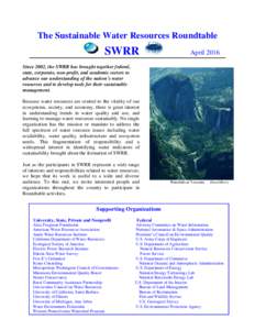 The Sustainable Water Resources Roundtable  SWRR April 2016