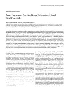 The Journal of Neuroscience, November 4, 2009 • 29(44):13785–13796 • Behavioral/Systems/Cognitive From Neurons to Circuits: Linear Estimation of Local Field Potentials