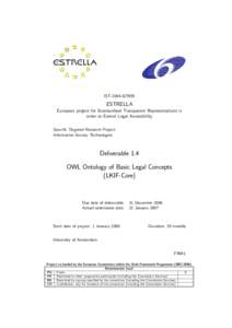 ISTESTRELLA European project for Standardised Transparent Representations in order to Extend Legal Accessibility Specific Targeted Research Project