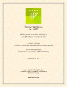 Working Paper Series NoPatents and Cumulative Innovation Causal Evidence from the Courts Alberto Galasso