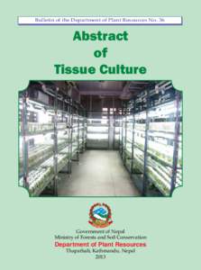 Bulletin of the Department of Plant Resources No. 36  Abstract of Tissue Culture