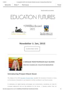 A message from the Pro Vice­Chancellor (Education Innovation): Introducing Project Black Swan Subscribe