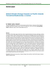 Mongabay.com Open Access Journal - Tropical Conservation Science Vol. 9 (1): , 2016  Review paper Global Climate Change Impacts on Pacific Islands Terrestrial Biodiversity: a review