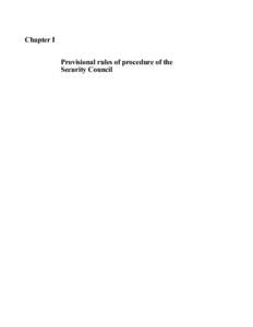 Chapter I Provisional rules of procedure of the Security Council Contents Page