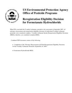US EPA - Pesticides - Reregistration Eligibility Decision for Formetanate Hydrochloride