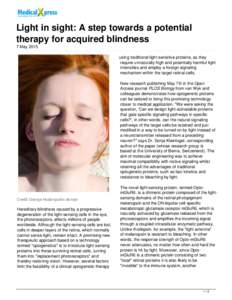 Light in sight: A step towards a potential therapy for acquired blindness