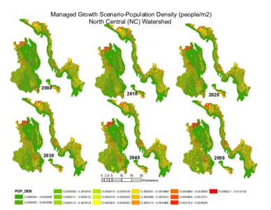 Managed Growth Scenario-Population Density (people/m2) North Central (NC) Watershed